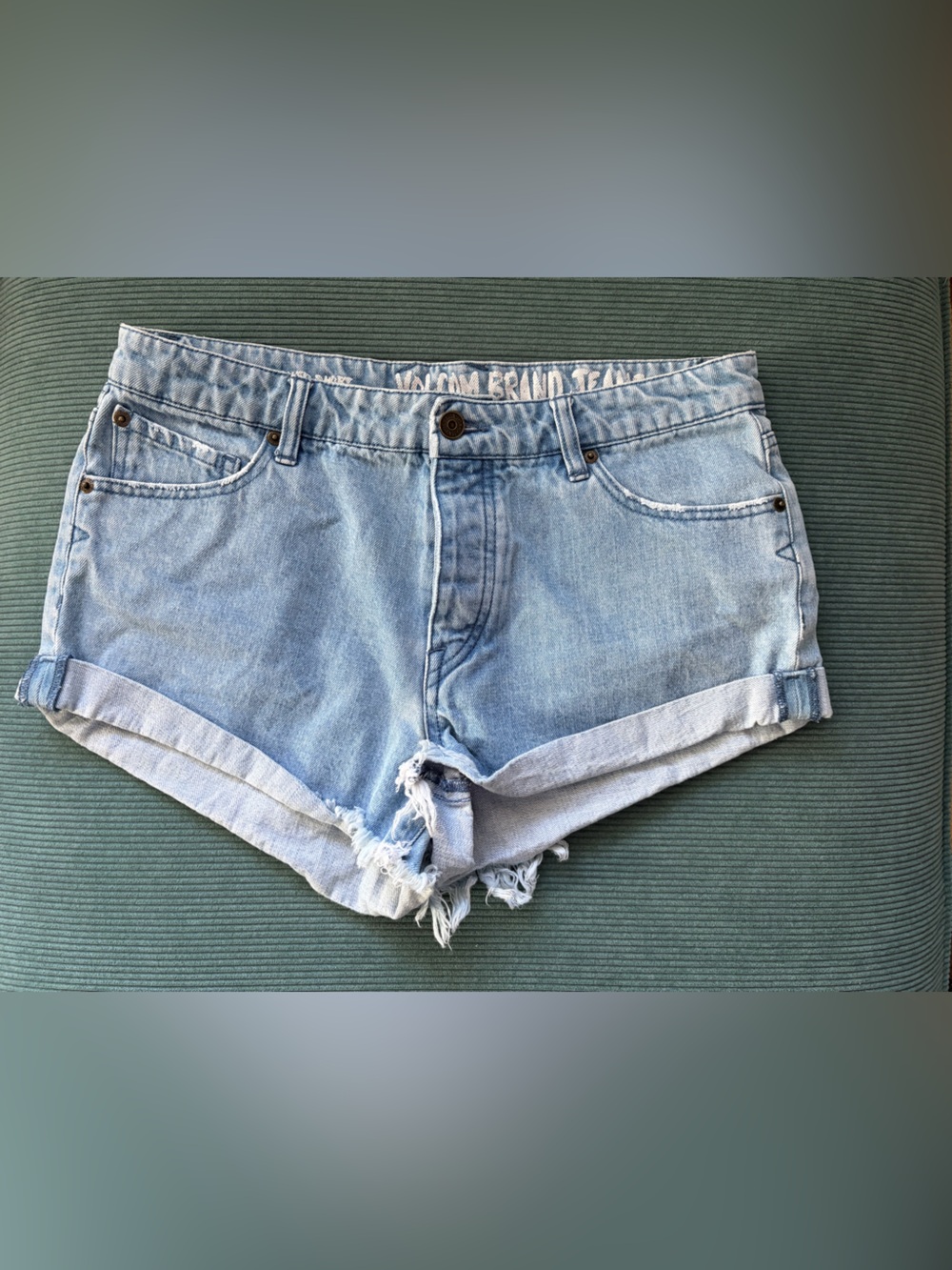 Volcom Light Blue Denim High-Rise Cutoff Shorts - 9